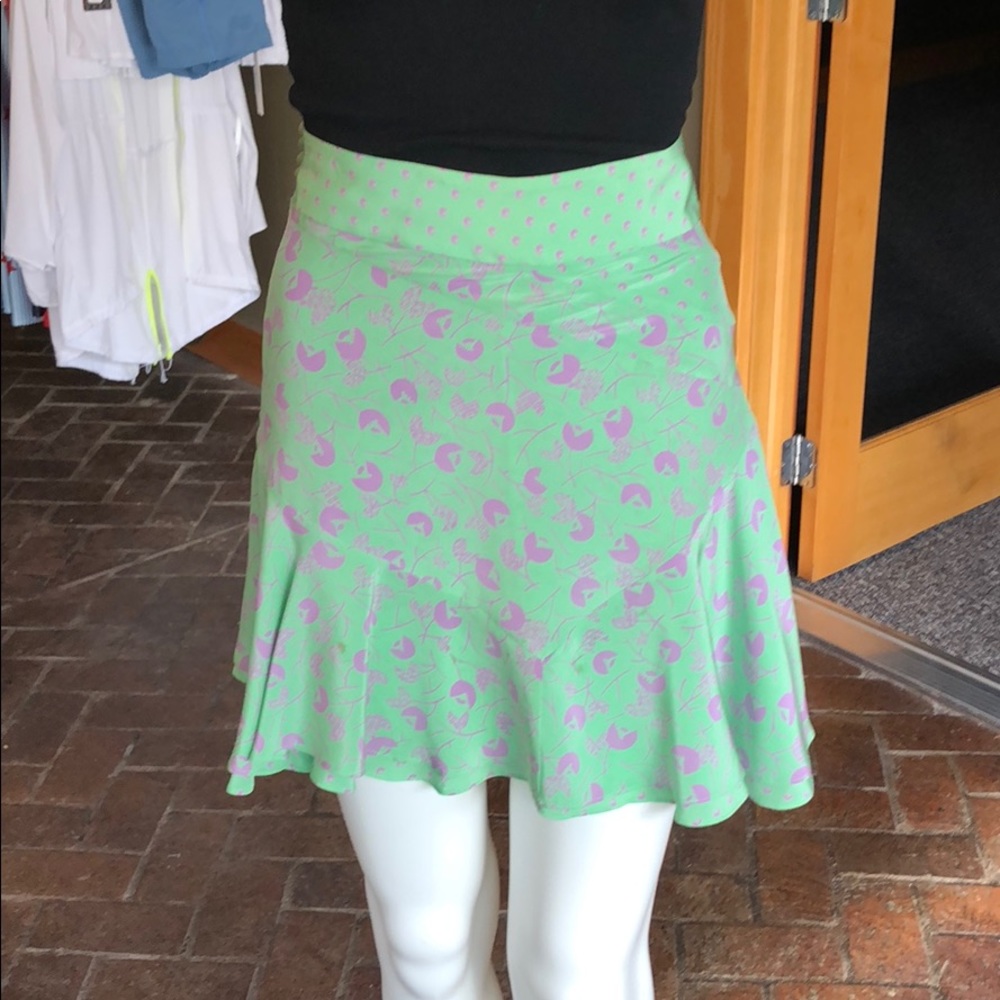 Fun flowy green & purple Marc Jacobs Mini Skirt